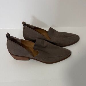 Lucky Brand Brown Taupe Leather Slip-On Loafers